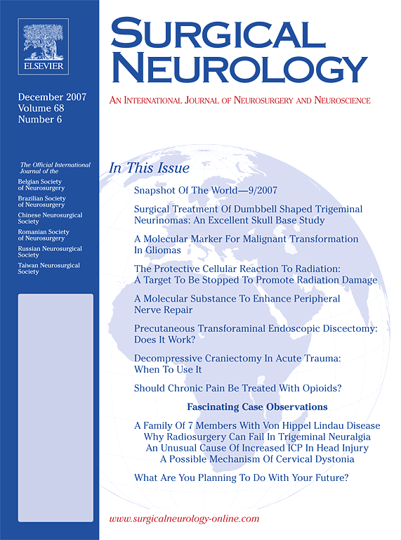 Go to journal home page - Surgical Neurology